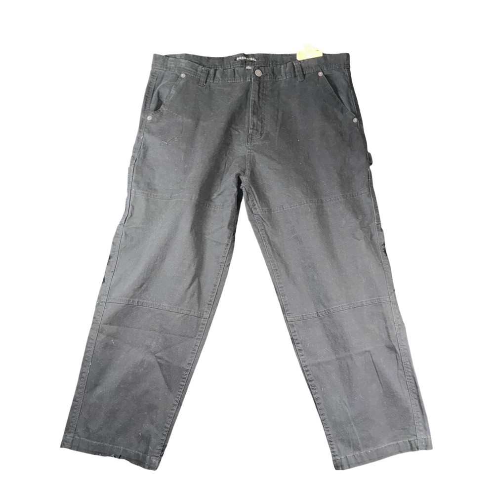 Burnside Pants Mens XL Black Workwear Utility Cargo Chino Casual BTB567